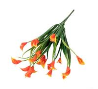 Fauhapyway Realistic Floating Lotus 24cm Artificial Water Lily for Pool Decoration for koi Fish Pond - Faux Silk Flower Garden Arrangement(Orange)