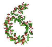 Fauhapyway Realistic Leaf Berry Garland 200cm for Home Decor(C2 Model) | Soft silk flowers, screen printed details, bendable wire core, for durable PPC material, safe non-toxic