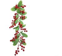 Fauhapyway Realistic Leaf Berry Garland 200cm for Home Decor(Model A1) | Soft silk flowers, screen printed details, bendable wire core, for durable PPC material, safe non-toxic