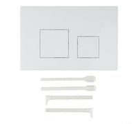 Fauhapyway Replacement Flush Plate Chrome Dual Flush Plate for GEBERIT Series Plastic Construction for Various Models(White)