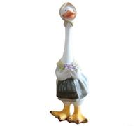 Fauhapyway Resin Duck Garden Statue, Gardener Couple Ornament for Lawn Landscape Decor(C)
