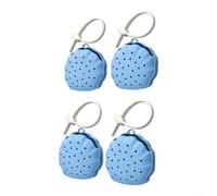 Fauhapyway Rotating Shower Steamer Holder Silicone 4 Pack(blue) | Rotate for gentle or intense aroma, 4 pack value set, easy scent control, smooth operation