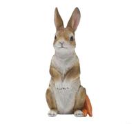 Fauhapyway Rustic Resin Bunny Garden Statue Easter Ornament