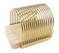 Fauhapyway Safe Manual Bread Slicer Even Slice Control(Gold) | for durable metal construction, rust resistant, precise cutting guide, safe operation, compact storage