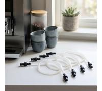 Fauhapyway Silicone Milk Hose Kit for Coffee Machines - 4x Replacement Tube with Connectors for Z6 J6 J9 S8 E8 - Flexible Steam Pipe 38cm