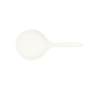 Fauhapyway Silicone Slotted Spoon 2 Pack Heat Resistant Skimmer with Long Handle for Frying and Hot Pot Blue and White(white)