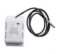 Fauhapyway Smart Temperature Humidity Control Switch WiFi Remote Monitoring Circuit Breaker With Real Time Data Recording Home Automation (A)