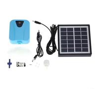 Fauhapyway Solar Powered Oxygenation Pump Kit With DC Charging 2L/min Air Flow Pond Aerator Stone For Outdoor Fish Ponds Aquariums