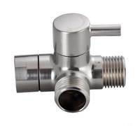 Fauhapyway Solid Brass Shower Diverter Valve, 3-Way for G1/2 Arm | Solid Brass Construction, G1/2 Inlet With Dual Outlets, Switches Between Shower Heads, Lever Handle Design, Brushed Finish