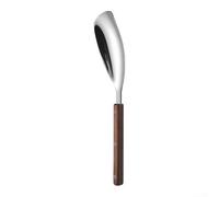 Fauhapyway Stainless Steel Vegetable Spoon 2-Pack Square Design Wood Grip