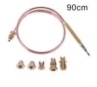 Fauhapyway Thermocouple Kit M6x0.75 Gas Probe With Common Thread For Ovens Fireplaces Stoves BBQ Burners Heating Appliances Metal 600Mm (90CM)