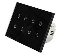 Fauhapyway WiFi Touch Light Switch Smart Wall 2 Way Control Panel Remote Control Compatible With App Voice Control 220V Home Automation(8 Gang 2Way)