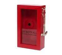 Fauhapyway Wooden Money Storage Box with Hammer, Red Fire Brigade Design, Unique Savings for Home Decor(17 * 10 * 4.5cm)