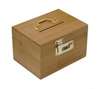 Fauhapyway Wooden Piggy Bank Vintage Style Money Box with Removable Bottom Coin Storage Container for Adults Children Home Decor(1)