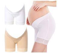 Fauhsto Maternity Underwear Pregnant Women Breathable Panties Under The Bump Safety Underpants Pregnancy Shorts V-Type Low Wasit Knickers Underpants 2Pack
