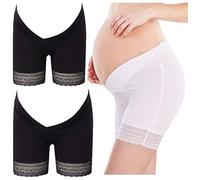 Fauhsto Maternity Underwear Pregnant Women Breathable Panties Under The Bump Safety Underpants Pregnancy Shorts V-Type Low Wasit Knickers Underpants 2Pack