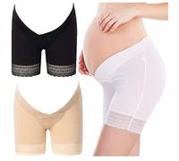 Fauhsto Maternity Underwear Pregnant Women Breathable Panties Under The Bump Safety Underpants Pregnancy Shorts V-Type Low Wasit Knickers Underpants 2Pack