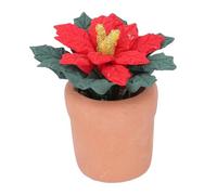 Fauitay 1:12 Scale Dollhouse Miniature Bonsai Dollhouse Plant Miniature Potted Flowers Detachable Flower Heads for Dollhouse Furniture Decor with Resin Clay Christmas Theme