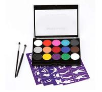 Fauitay 15 Colors Body Paint for Kids, Face Painting Makeup Kit with Brush, Non- Quick-Drying Pigment (Colorful)