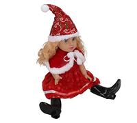 Fauitay 19inch Christmas Doll Set Christmas Baby Toy Holiday Doll for Kids with Highly Simulation Washable Hair for Children Photo Props Art Collection (Q18-205 Christmas three-piece set white)