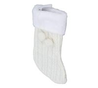 Fauitay Classic Large Stocking Handwoven Knitted Christmas Stocking Big Capacity Holiday Party Hanging Decoration with Soft Fabric for Gifts Candy Family Fun (White)