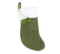 Fauitay Classic Large Stocking Handwoven Knitted Christmas Stocking Big Capacity Holiday Party Hanging Decoration with Soft Fabric for Gifts Candy Family Fun (Green)