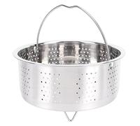 Fauitay Cooker Strainer, 304 Stainless Steel Steaming Basket with Dense Steam Holes for Even Heating, for Rice Egg Potato Corn Sweet Potato Buns Fish Shellfish (16.5CM)