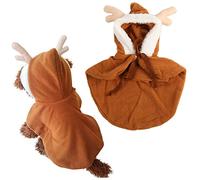 Fauitay Cute Dog Christmas Elk Costume, Soft Warm Loose Fashionable Dog Puppy Elk Hoodie Coat for Small Dogs with Fleece Polyester Material for Teddy Yorkshire Terrier Chihuahua (M)