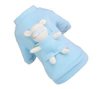 Fauitay Dog Sweater, Thickened Winter Apparel Knitting Wool Cute Bear Toy Shape Warm Clothing, with Easy Design Collars and Buttons, for Small Large Dogs Cats Teddy Bichon Frise (M)