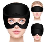Fauitay Head Ice Pack Wrap with Eye Cover, Cold Hot Gel Pack for Migraine Headache Relief Reusable Gel for Men and Women (Black)