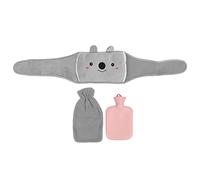 Fauitay Hot Water Bottle, Explosion Proof Rubber with Velvet Waist Belt for Menstrual Cramps, Long Lasting Heat, Easy Fill Wide Mouth (Pink hot Water Bottle)