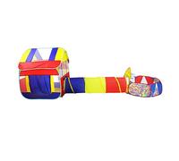 Fauitay Kids Play Tunnel Folding Polyester Cloth Baby Crawling Tunnel with Colorful Design for Indoor Outdoor Home Play (Red Yellow Blue)