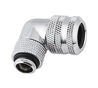 Fauitay PC Water Cooling Fitting, 90 Degrees Elbow Connector G1/4 Thread for 10x14mm Hard Tube, with Hiding Silicone Ring to Prevent Leakage (Silver)