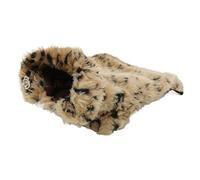 Fauitay Pet Leopard Print Cloak Puppy Jacket Dog Coat Canine Vest Plush Windproof Warm Retro Stylish with Round Neck for Autumn Winter Holidays (S)