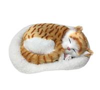 Fauitay Realistic Sleeping Cat Doll, Soft Plush Breathing Cat Stuffed Animal Doll Toy with Mat for Home Ornament Gift, Car Ornament (B)