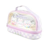 Fauitay Transparent Pencil case, Double Layer Storage with Handle for