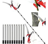 Fauitay Tree Trimming Pole Saw, Lightweight Stainless Steel Manual Tree Pruner with Poles Scissors for Garden Tool