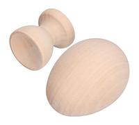Fauitay Unpainted Wood Easter Eggs with Egg Cup Holder for DIY Craft (Ordinary Eggs)