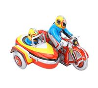 Fauitay Vintage Wind Up Motorcycle Iron Retro Three Wheeled Clockwork Toy, with Handcrafted Collectible Design for Desk Decorations