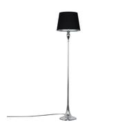 Faulkner Silver Floor Lamp With Large Black Tapered Shade ValueLights Silver One Size