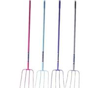 Faulk's Four Prong Long Handle Manure Fork: Purple