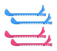 Faumsut Ice Skate Guards, 2 Pack Hockey Shoes Ice Skates Blade Covers, Adjustable Figure Skate Protector Accessories (Blue red, Large)