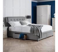 fauna linen super king size bed with 4 drawers in grey