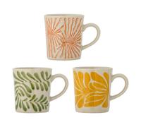 Fauni stoneware cups - Set of 3 Multicoloured one size