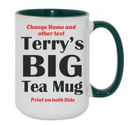 Fauntin Gifts Funny Personalised Coffee Mug - Big Coffee Tea Mug - Create Your Own Coffee Mug - Custom Name Mug - Custom Cup (Green)