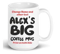 Fauntin Gifts Large Personalised Mug - 15oz Size - Name Personalisation - Gift Idea ~ Tea Mug - Coffee Cup - Add Your Name (White)