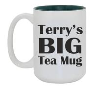 Fauntin Gifts Personalised Big Mug - Funny Gift - Create Your Own Coffee or Tea Cup - Custom Name - Dark Green Inside Only