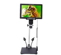 FAUOSWUK 10.1 Inch Digital Microscope, 12MP 2000X Magnification with Wired Controller and LED Lights, for Mineral Identification Biological Observation Electronic Repair