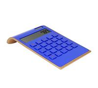 FAUOSWUK 10 Digits Solar Battery Dual Power Calculator with Tilted LCD Display for Office Home School Business Financial Math (Blue)
