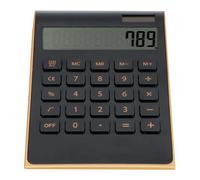 FAUOSWUK 10 Digits Solar Battery Dual Power Calculator with Tilted LCD Display for Office Home School Business Financial Math (Black)
